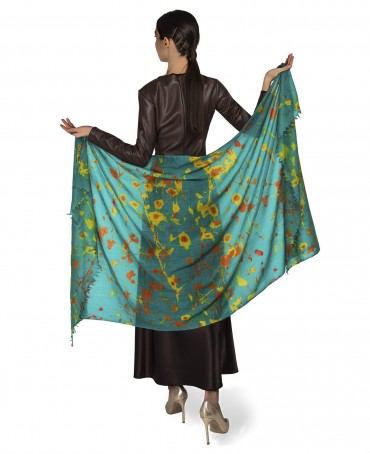 Палантин Женский W40-FLEUR.SAUVAGE/VERTE